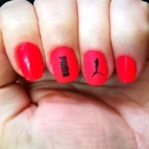 NEW Black Puma Fingernails Art Self Adhesive Nail Stickers Artwork Sheet